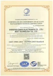 PCB Quality Management System Standard ISO 9001:2015 Certification-Best Technology